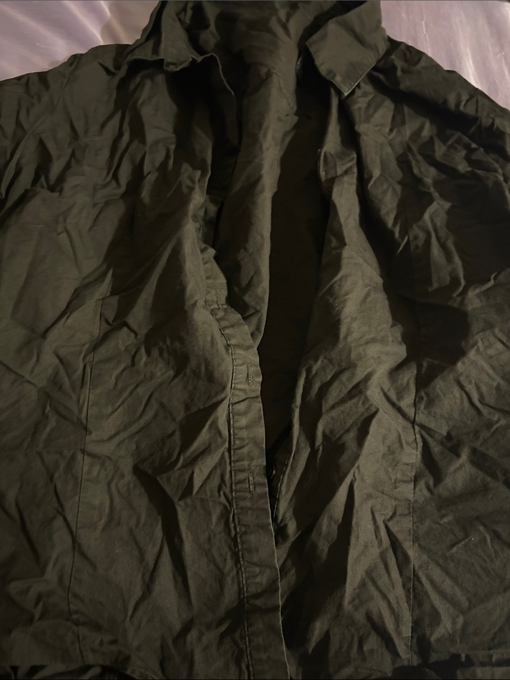 Relaxed Button-Down Shirt in Dark Olive